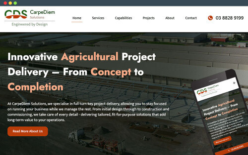 Showing new CarpDiem Solutions website on various devices