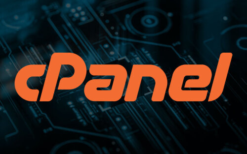 Orange cPanel logo over a dark background