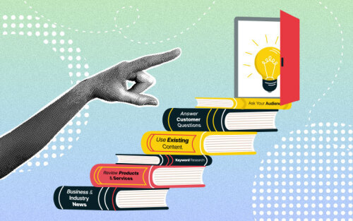 Stack of books as a staircase leading up to a lightbulb idea concept in a doorway