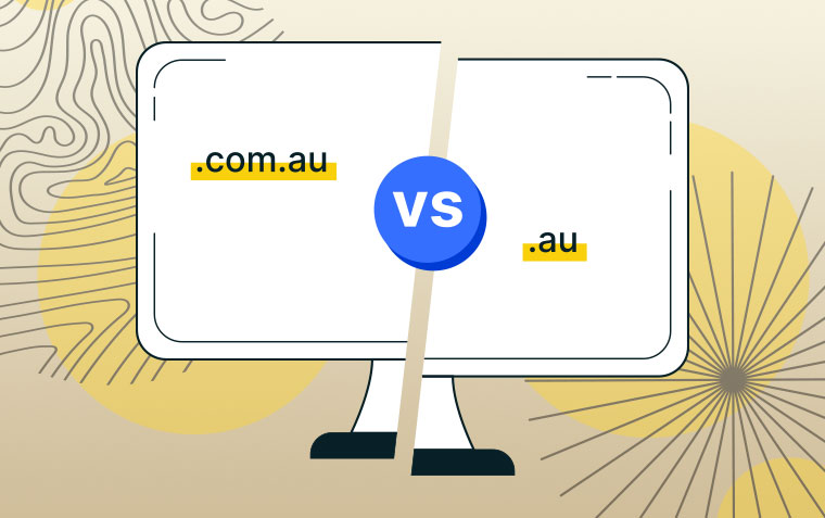 Illustration of a computer screen with .com.au and .au