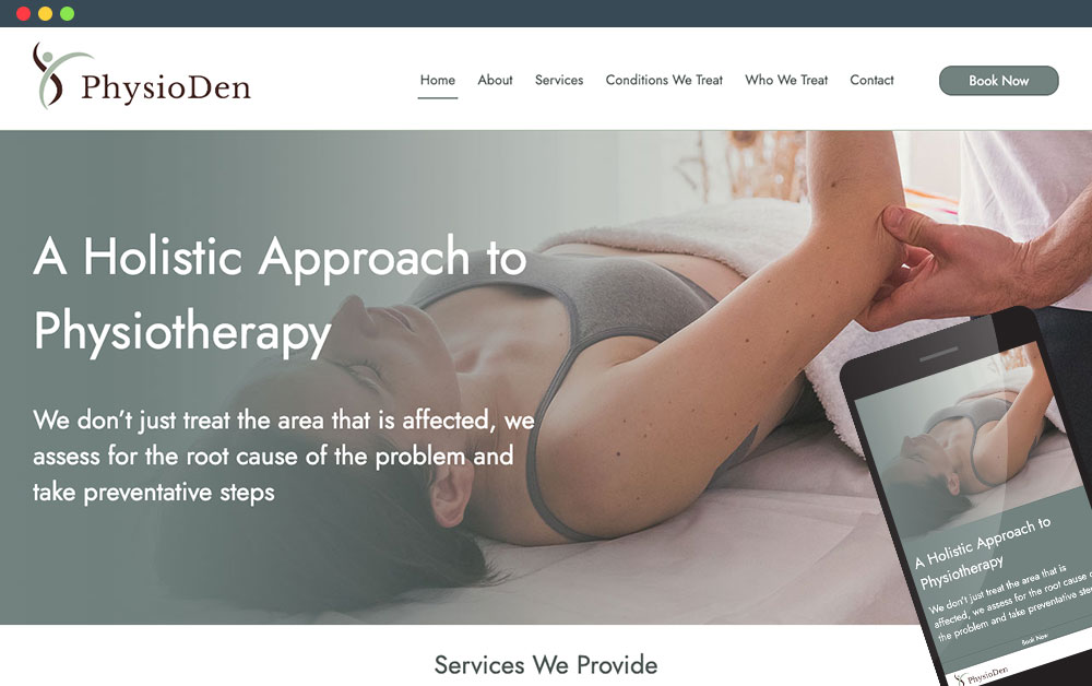 Physio Den - Clyde North, Website Redesign